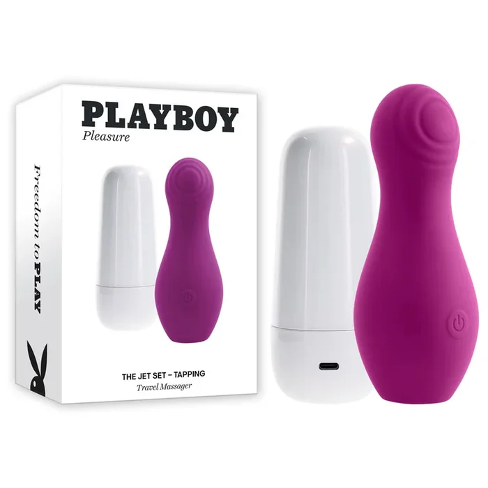 Playboy Pleasure THE JET SET – TAPPING – Purple 10.2 cm Tapping Stimulator with Charging Case