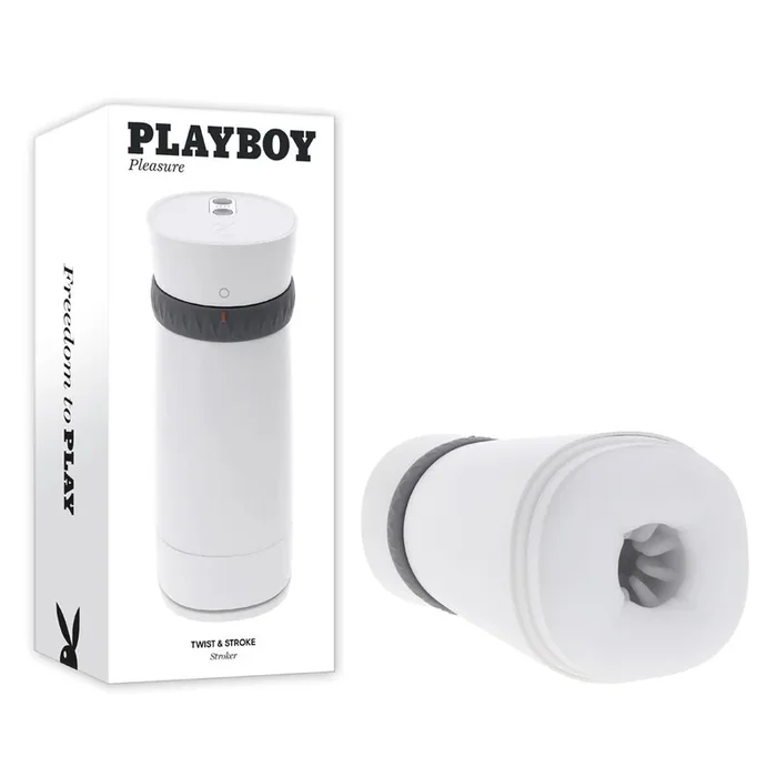 Playboy Pleasure TWIST & STROKE – White USB Rechargeable Heating Stroker with UV Cleaning