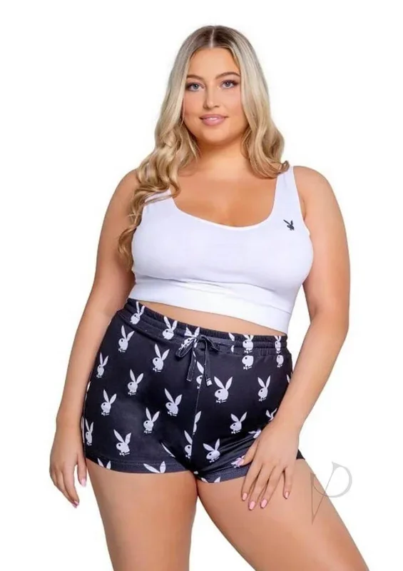 Playboy Slumber Bunny Set 2 Piece Black White 1 XL 2 XL
