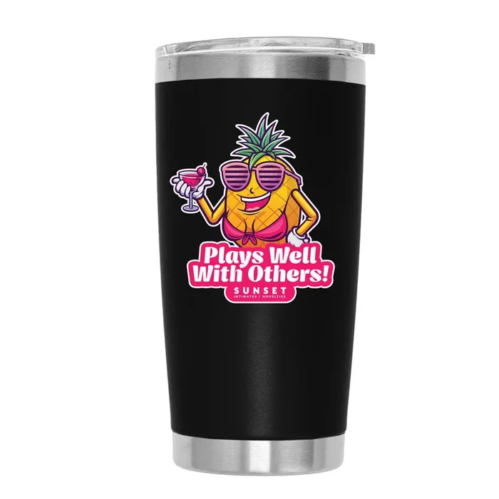 PLAYS WELL WITH OTHERS #1 20oz TUMBLER – BLACK