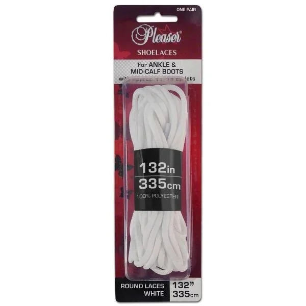 Pleaser Knee High Boot Shoe Laces – White