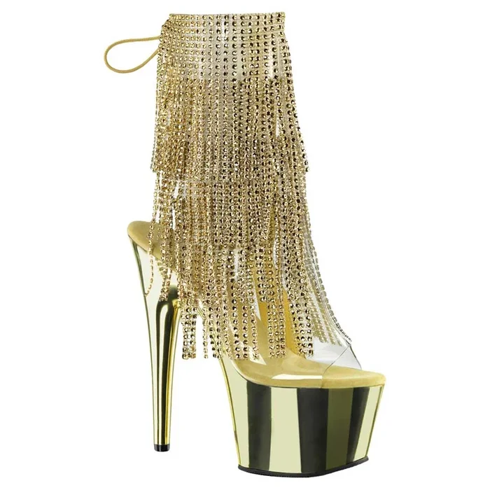 Pleaser Shoes Adore 1017RSF Platform Open Toe/Heel Lace-Up Fringe Ankle Boot