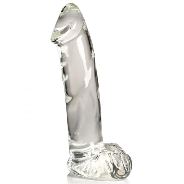 Pleasure Crystals 7.1″ Glass Dildo w/ Balls