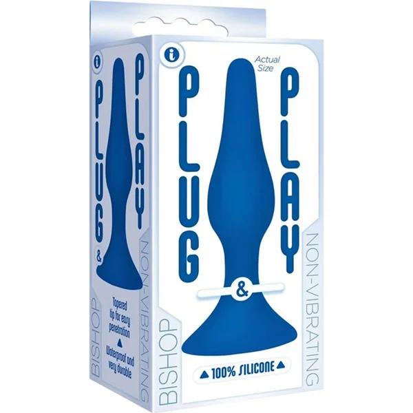 Plug and Play Bishop Silicone Butt Plug Waterproof Blue