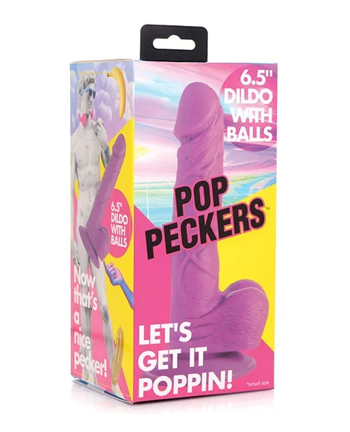 Pop Peckers 6.5″ Dildo w/Balls – Purple