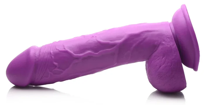Pop Peckers 8.25 Inch Dildo with Balls – Purple