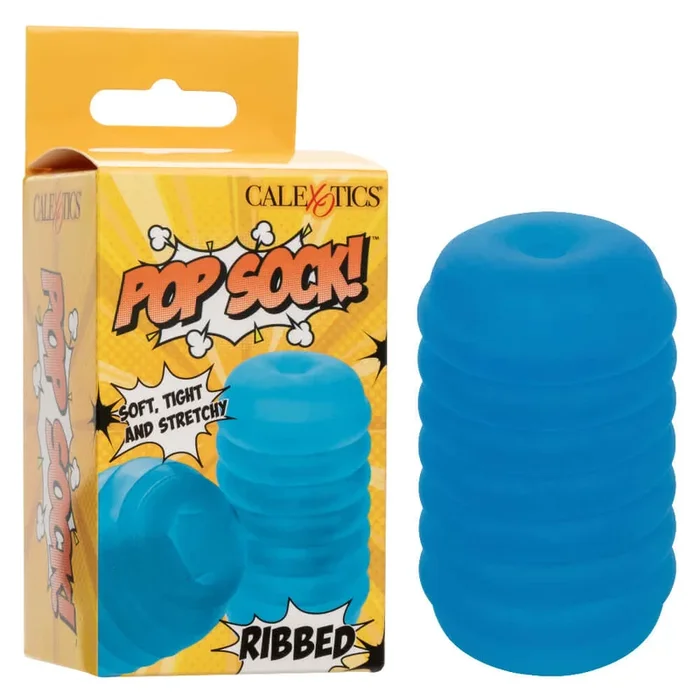 Pop Sock Ribbed Masturbation Sleeve – Blue