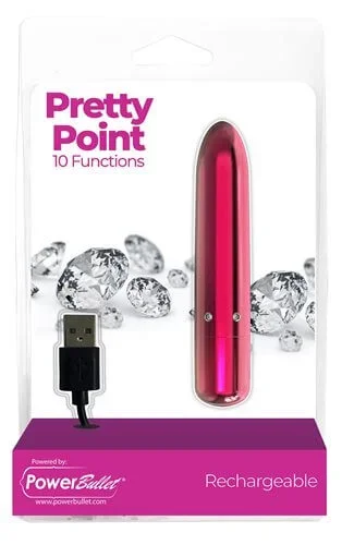 Power Bullet Pretty Point 4 inches 10 Function Bullet Vibrator Pink