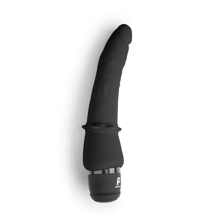 Powercocks Slim Anal Realistic Vibrator Black 7 Inch