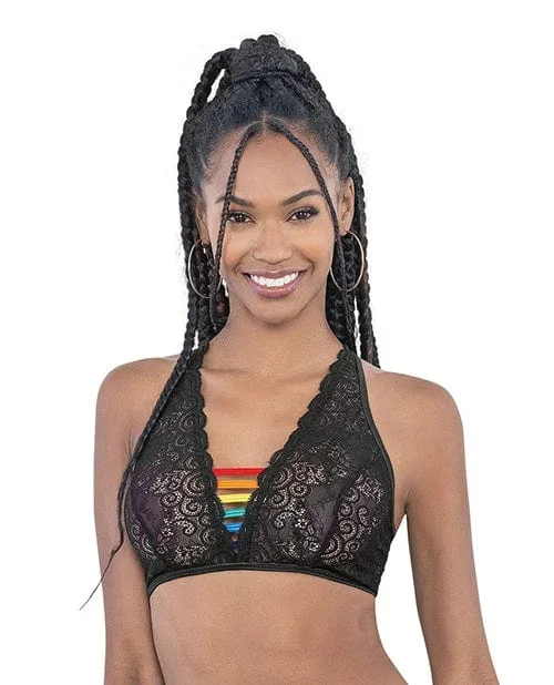 Pride Lace Rainbow Strappy Top Black One Size Fits Most