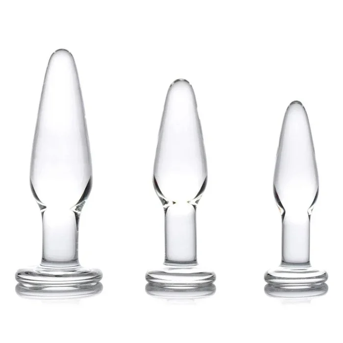 Prisms Erotic Glass Dosha 3pc Butt Plug Set