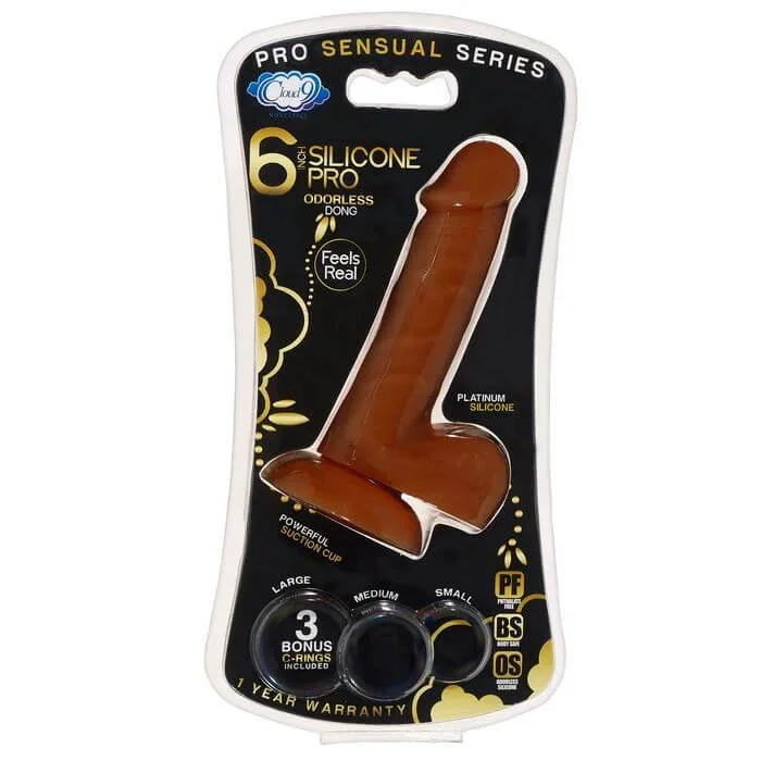 Pro Sensual Premium Silicone Dong 6 inches with Bonus C-Rings: Experience Ultimate Pleasure