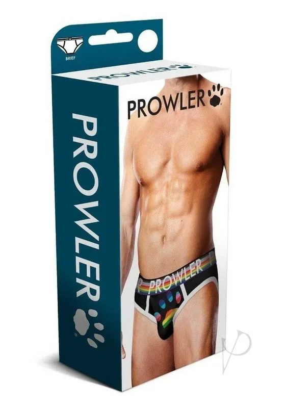 Prowler Black Oversized Paw Brief Black Rainbow Medium
