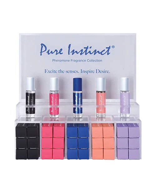 Pure Instinct Pheromone Perfume Oil Roll On Acrylic Display w/Testers – 10.2 ml Display of 36