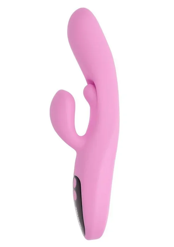 Push The Button Rechargeable Silicone Rabbit Vibrator with Clitoral Stimulator