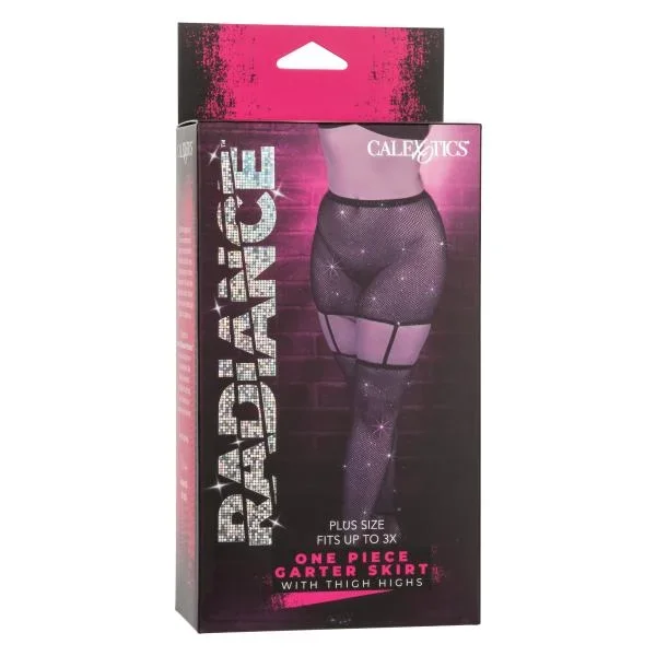 Radiance One Piece Plus Size Garter Skirt With Thigh Highs