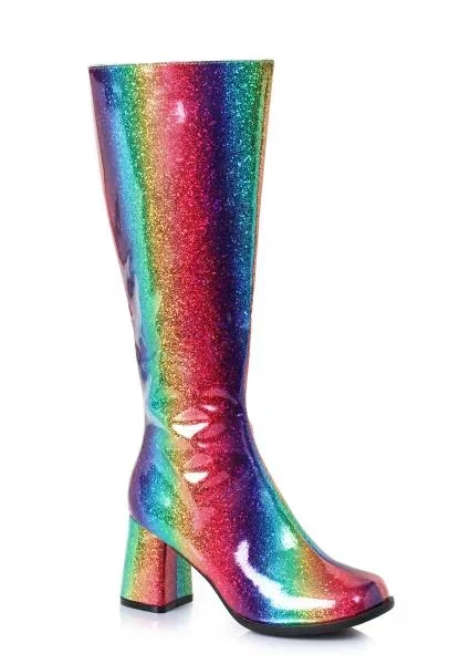 Rainbow – 3″ Knee High Boots with Zipper – Size