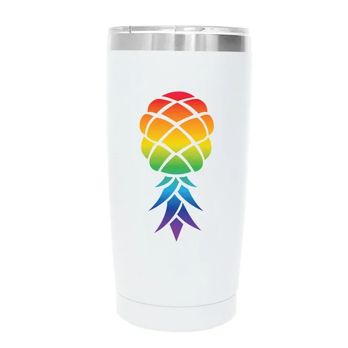 RAINBOW PINEAPPLE_001 20oz TUMBLER – WHITE