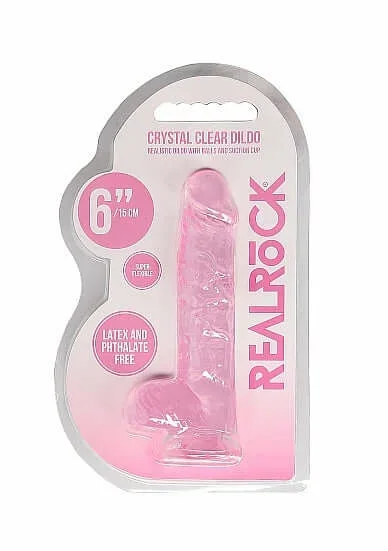 Real Cock 6 inches Realistic Dildo with Balls Pink