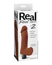 Real Feel No.2 Long 8″ Vibe Waterproof -Mutli-speed Brown