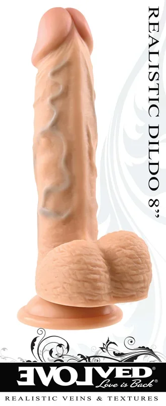 Realistic Dong 8 inches Light Skin Tone Beige