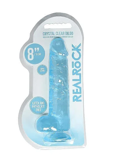 Realrock 8 inches Realistic Dildo with Balls Blue