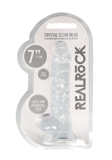 Realrock Crystal Clear Dildo with Balls 7 inches