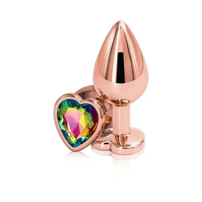 Rear Assets – Rose Gold Heart – Small – Rainbow