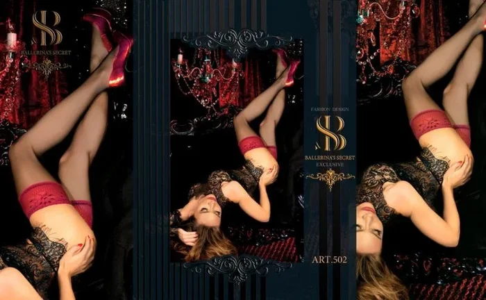 Red Lace Top Sheer Thigh High – Black –