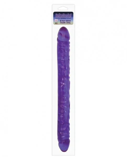 Reflective Gel 18″ Veined Double Dong – Lavender