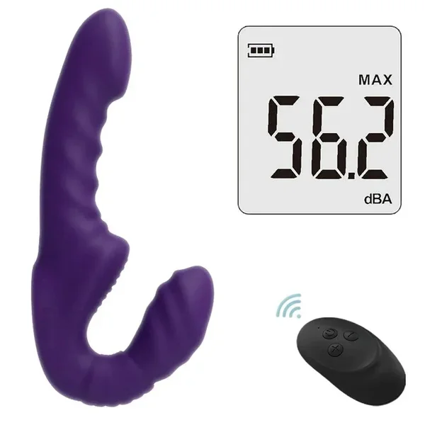 Remote Control Strapless Strap On Vibrator for Couples