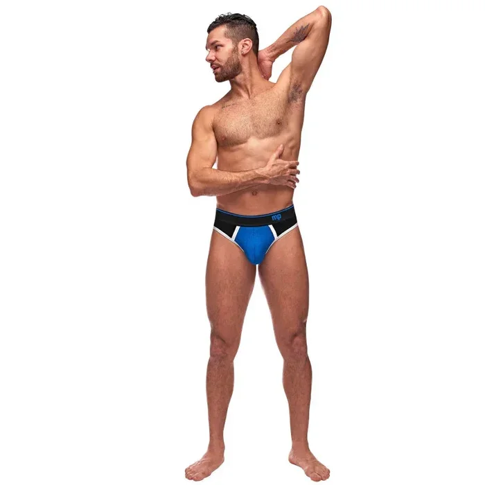 Retro Sport Panel Thong – L/ XL – Black/ Blue