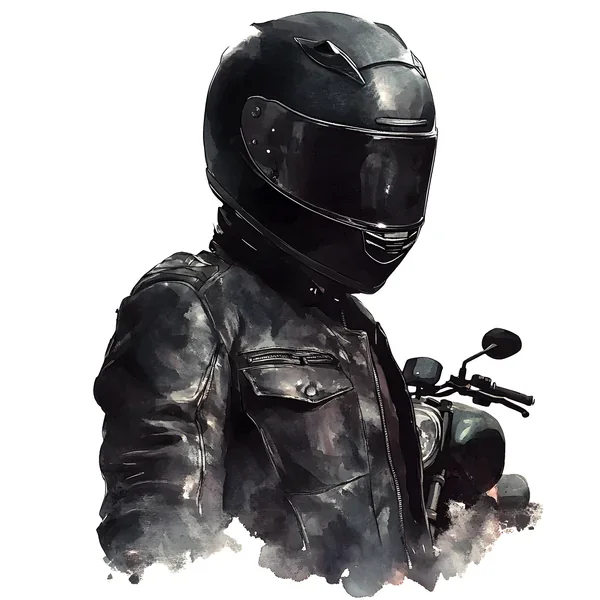 Rider in all Black DTF (direct-to-film) Transfer