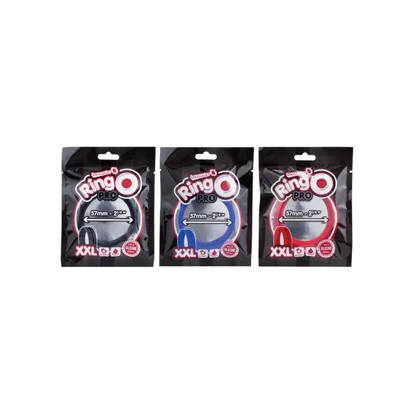 Ring O Pro Double Xtra Large Silicone Cockrings Waterproof Assorted Colors 12 Each Per Pop Box