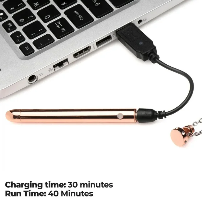 Rose Gold Vibrating Necklace with 7 Vibration Patterns Erotic Toy