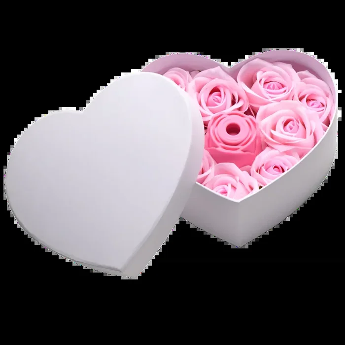 Rose Lovers Gift Box 10 Speed Clit Suction Rose Vibrator – Pink