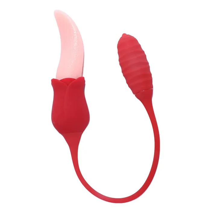 Rose Tongue Licking Vibrator With Vibrating Egg