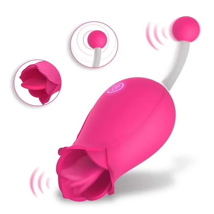 Rose Tongue Stimulator With Vibrating Bead