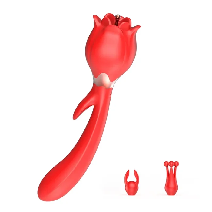 Rose Tongue Toy Dildo Swing Vibrator With 2-Head
