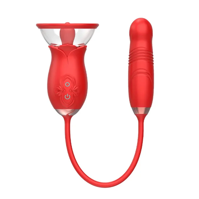 Rose Tongue Vibrator Body Pump Telescopic Dildo