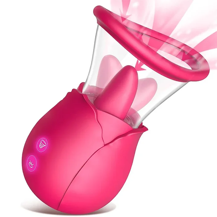 Rose Tongue Vibrator With Removable Suction Cup