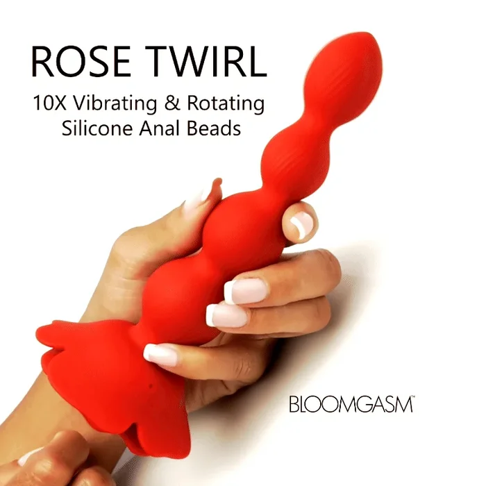 Rose Twirl 10X Vibrating and Rotating Silicone Anal Beads