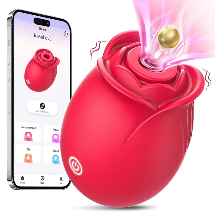 ROSELOVE| New App Control Double-Layer Foreplay Rose Sucking Clitoral Vibrator