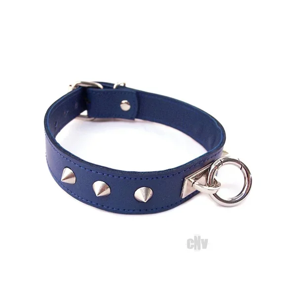 Rouge O Ring Studded Collar Blu