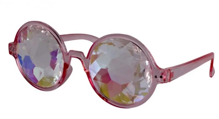 Round Frame Kaleidoscope Glasses – Pink