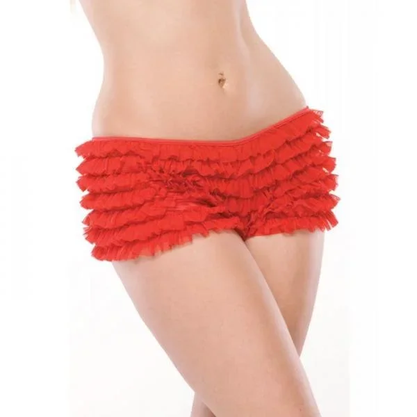Ruffle Booty Short – Red –