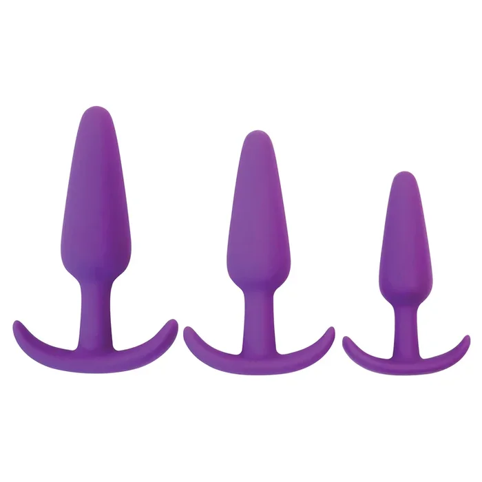 Rump Rockers 3 Piece Silicone Anal Plug Set – Purple