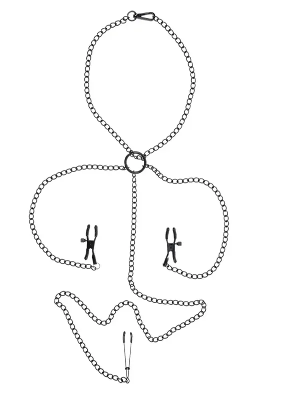 Saffron Nipple to Clit Set – Black