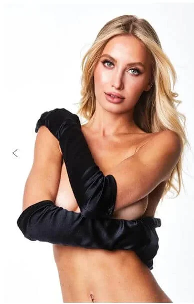 Satin Opera Gloves in Black – Elegant Full-Length Gloves