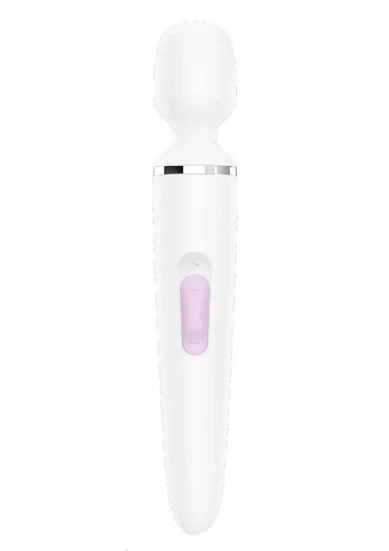 Satisfyer Wand-Er Woman USB Rechargeable Silicone Massager 13in – White/Chrome